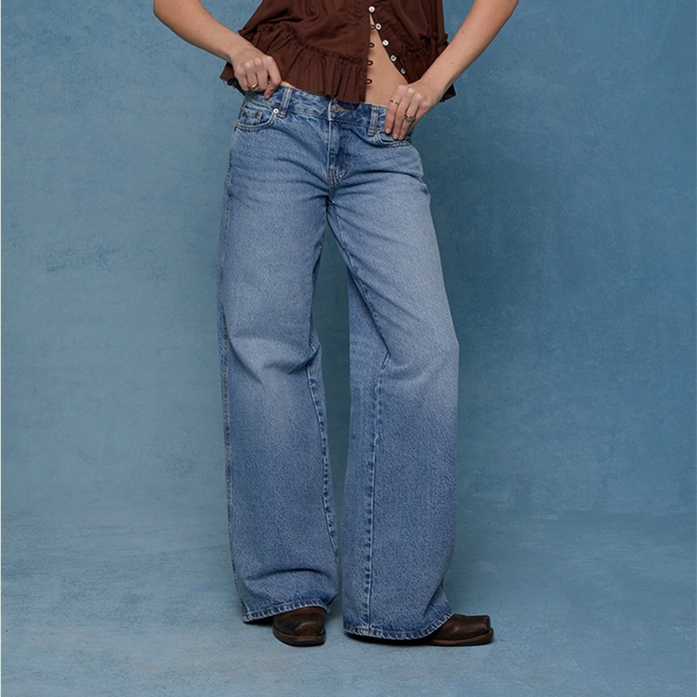 PacSun Casey Jeans Sz 25 Denim Blue Wide-Leg Women's Jeans